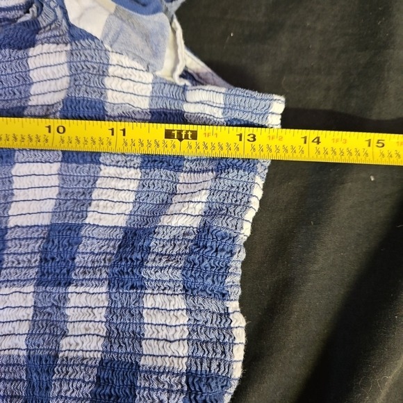 Old Navy Blue & White Gingham Dress Size S Smocked Flutter Sleeve Cottagecore - Picture 6 of 7